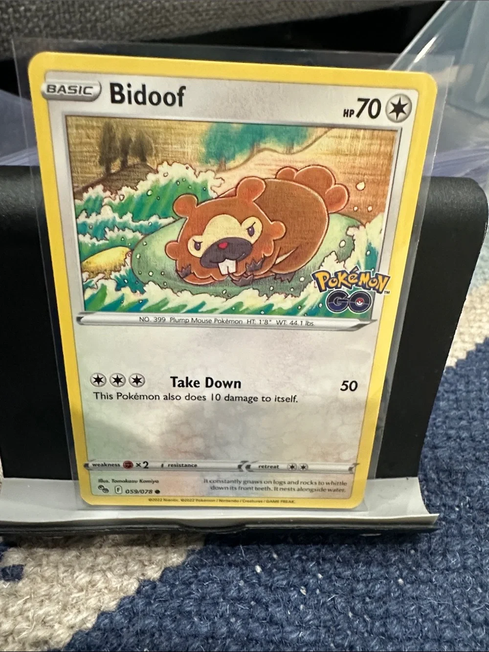 Pokemon Bidoof Card - Yellow Border, Brown Art